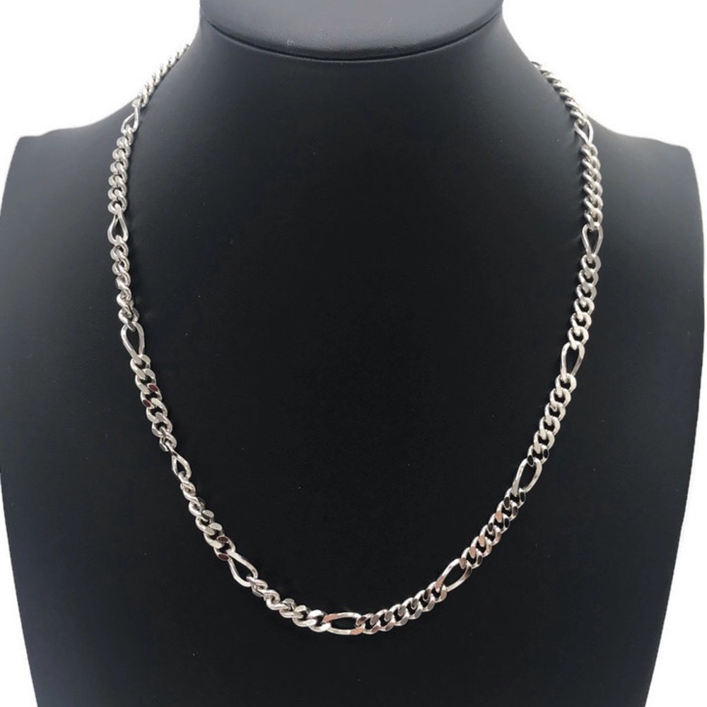 Monet Vintage Silver Figaro Chain Necklace 18"